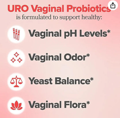 URO Vaginal Probiotics para la salud vaginal de las mujeres, equilibrio del pH